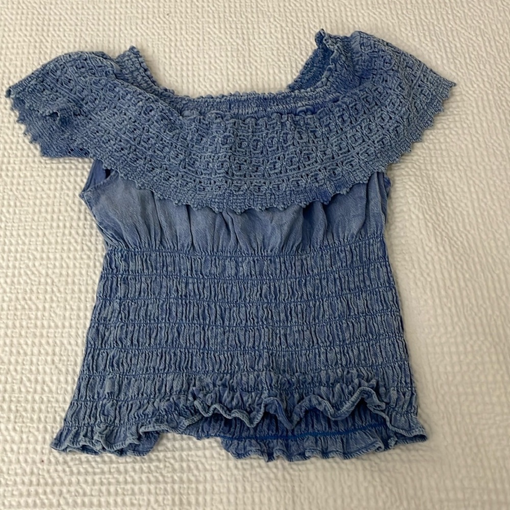 Blue stretch top